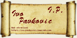Ivo Pavković vizit kartica